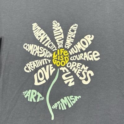 Life is Good Women's Superpowers Daisy Long Sleeve NWT Size L Darkest Blue - Thumbnail 2