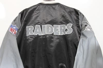 VINTAGE Raiders Jacket LOS ANGELES VEGAS Starter Snap Down Jacket Trim 3XL RARE - Thumbnail 6
