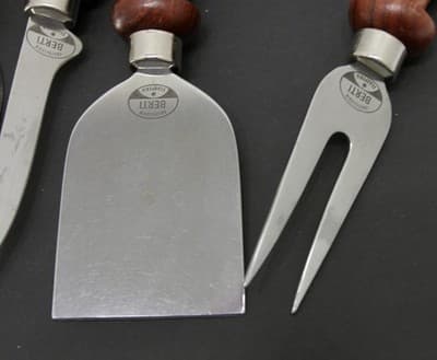 WILLIAMS SONOMA Berti Italian Cheese Knive 5 Pc Stainless Steel Olivewood - Thumbnail 4