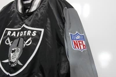 VINTAGE Raiders Jacket LOS ANGELES VEGAS Starter Snap Down Jacket Trim 3XL RARE - Thumbnail 2