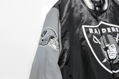 VINTAGE Raiders Jacket LOS ANGELES VEGAS Starter Snap Down Jacket Trim 3XL RARE - Thumbnail 3
