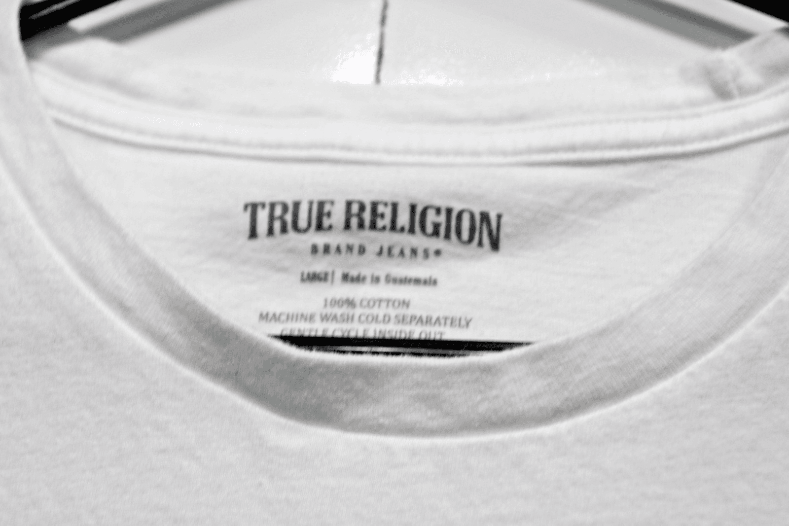 True Religion Men's Fog Beige Buddha Graphic Crew-Neck Short Sleeve T-Shirt LARG - Thumbnail 3