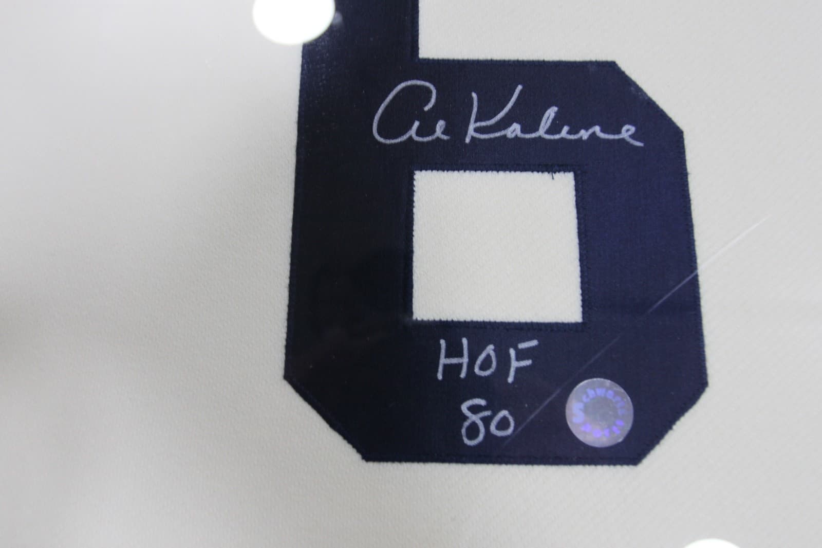 Detroit Tigers Al Kaline Signed Wood Framed White Jersey Schwartz HOF 80' 36x42 - Thumbnail 7