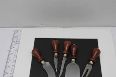 WILLIAMS SONOMA Berti Italian Cheese Knive 5 Pc Stainless Steel Olivewood - Thumbnail 2