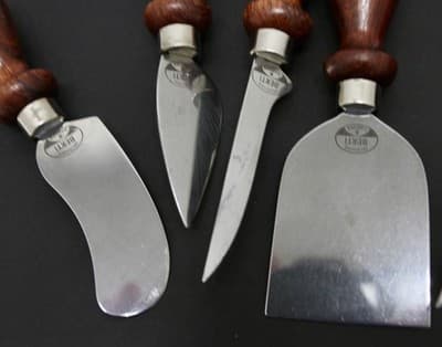 WILLIAMS SONOMA Berti Italian Cheese Knive 5 Pc Stainless Steel Olivewood - Thumbnail 6
