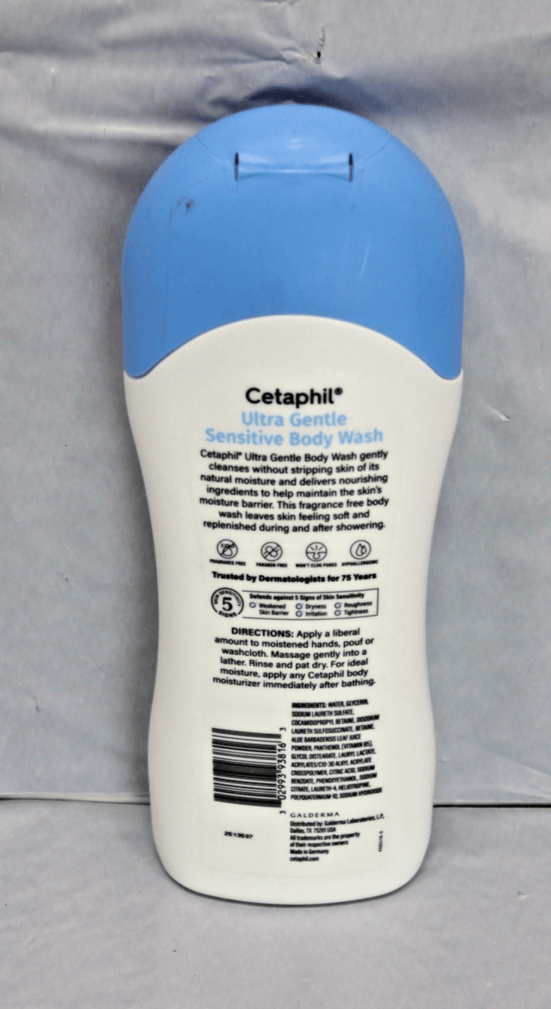 Cetaphil Ultra Gentle Body Wash Fragrance Free Sensitive Dry Skin 16.9 Fl Oz - Thumbnail 2
