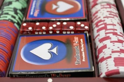 VINTAGE ROSEWOOD POKER SET NEW IN BOX - Thumbnail 5