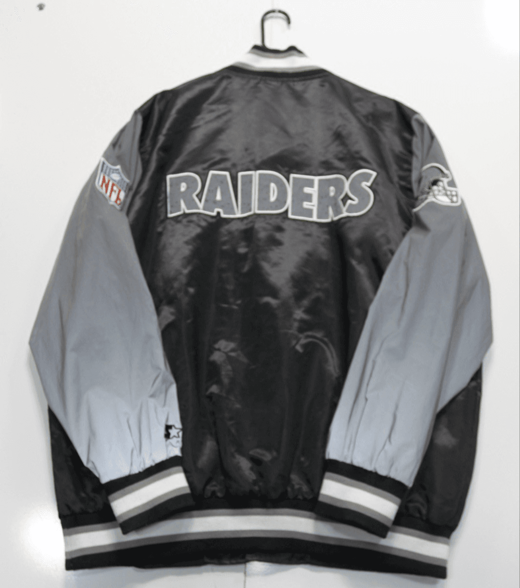 VINTAGE Raiders Jacket LOS ANGELES VEGAS Starter Snap Down Jacket Trim 3XL RARE - Thumbnail 5
