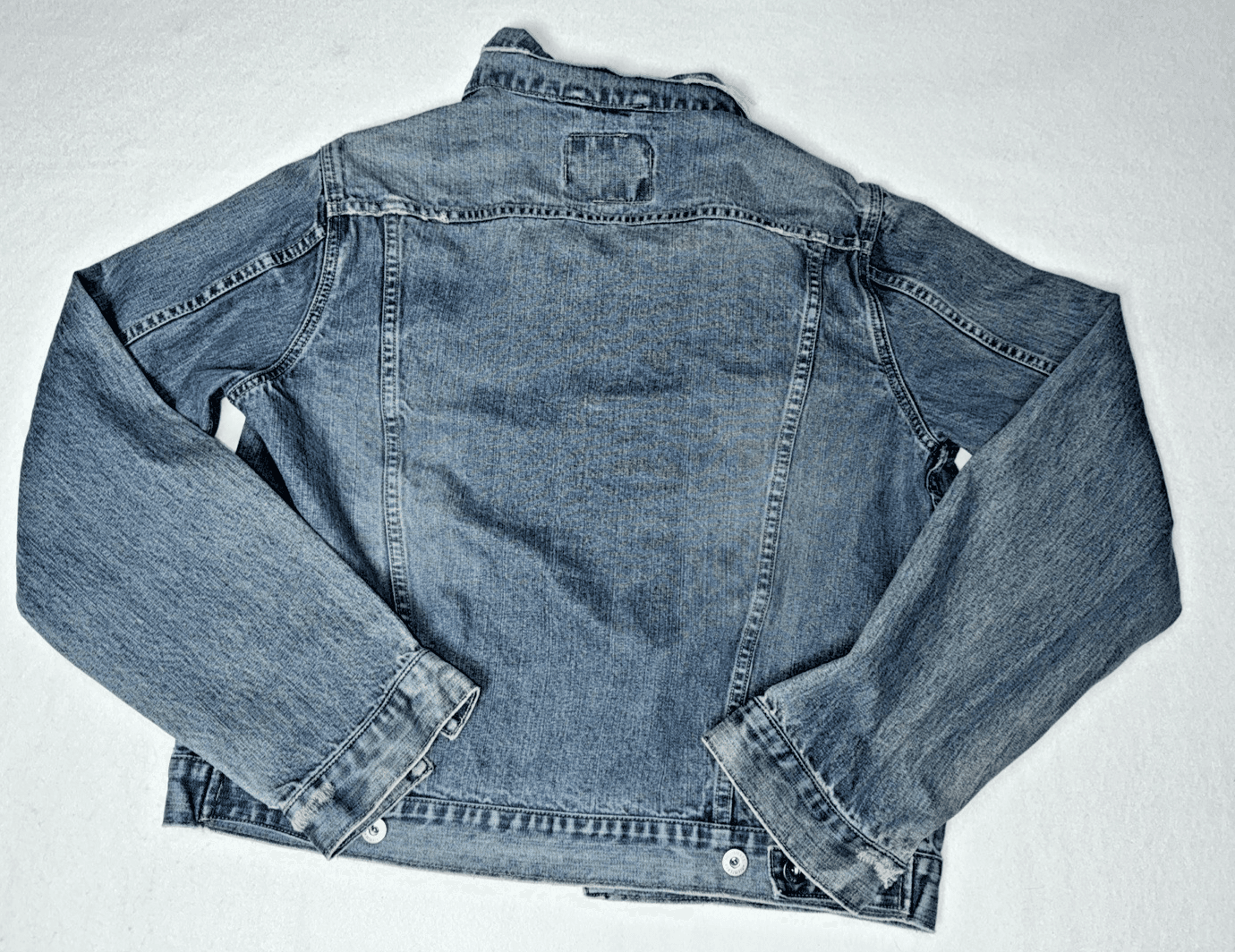 Vintage Y2K Hollister Denim Jean Jacket 2000 Blue Wash Juniors Medium Distressed - Thumbnail 7