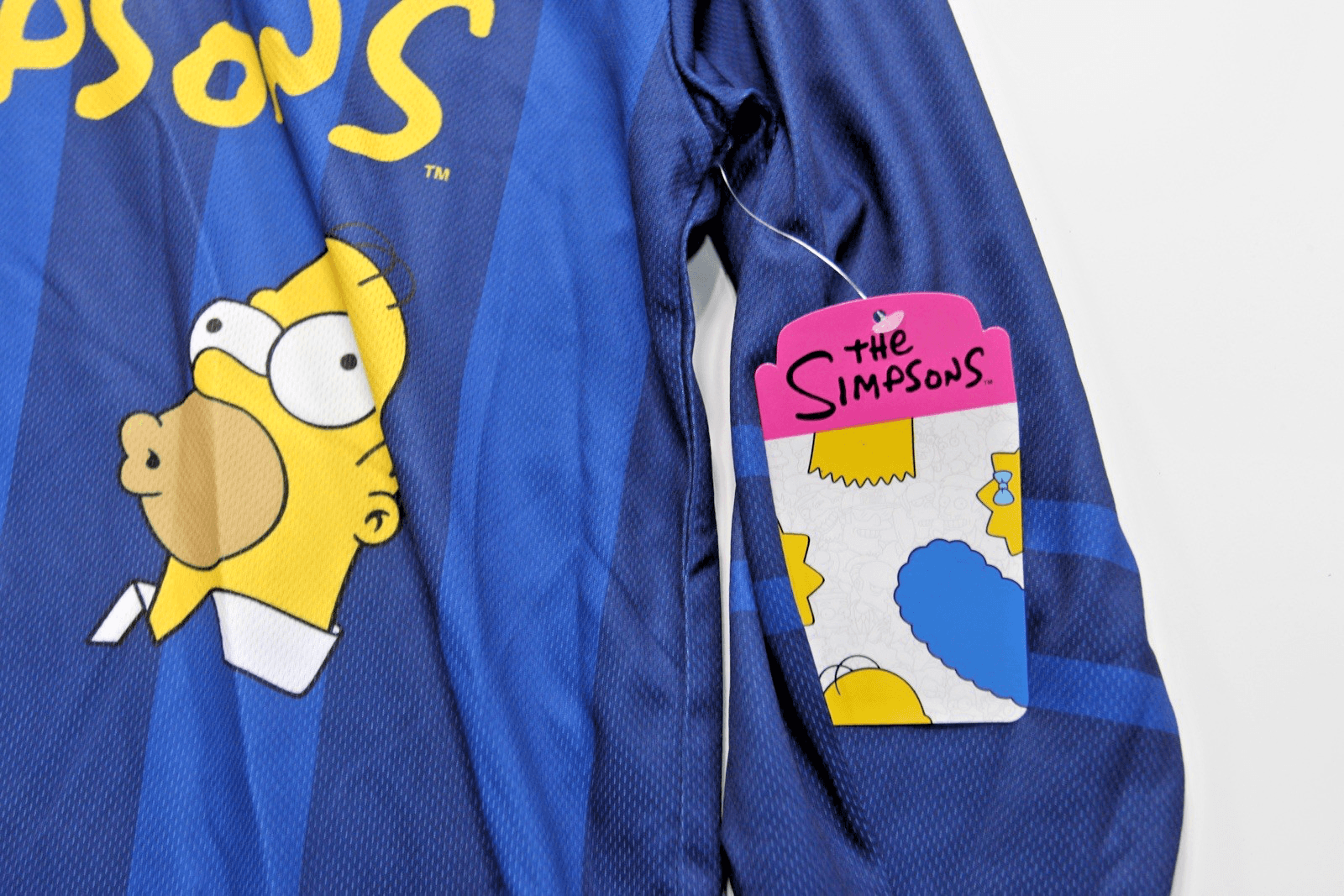 NWT The SImpsons Homer Bart D'OH Striped Graphic Hockey Jersey Mens XS - Thumbnail 2