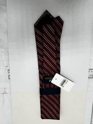 Nautica Mens Red-Blue Silk Striped Classic Since 1988 Neck Tie - Thumbnail 3
