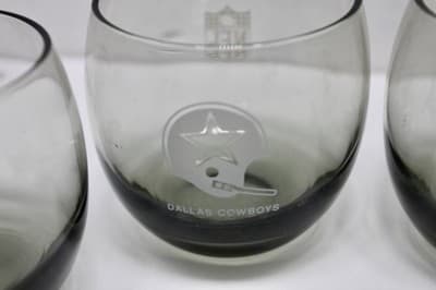8 VINTAGE DALLAS COWBOYS SMOKE 8oz ROCKS TUMBLER DRINK GLASSES NFL RARE - Thumbnail 5
