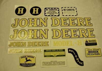 Decal Set fits John Deere Model H Tractor Licensed Product Sealed New - Thumbnail 2