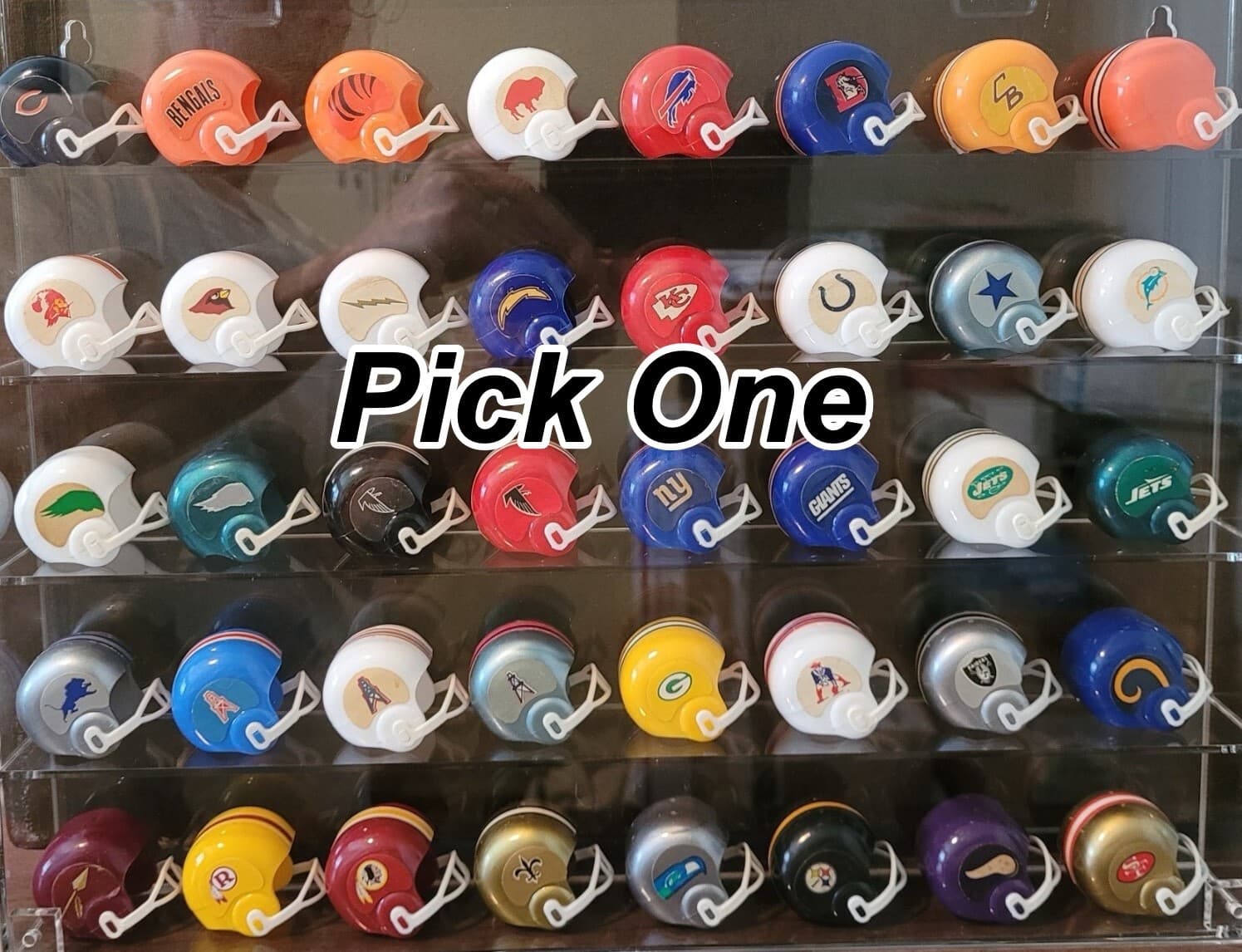 Vintage Plastic Mini Helmet 1970s NFL Gumball Machine - Image 1