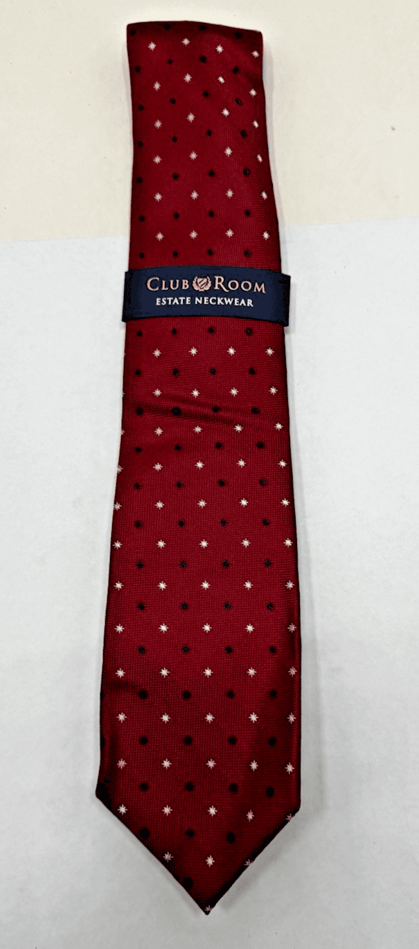 CLUB ROOM ESTATE NECKWARE RED-BLUE STARS Neck Tie NEW - Thumbnail 2