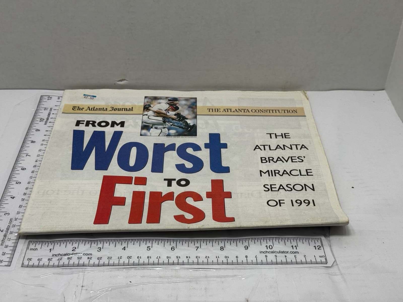 Atlanta Braves -Atlanta Journal Worst to First Newspaper August 29, 1991 - Thumbnail 2