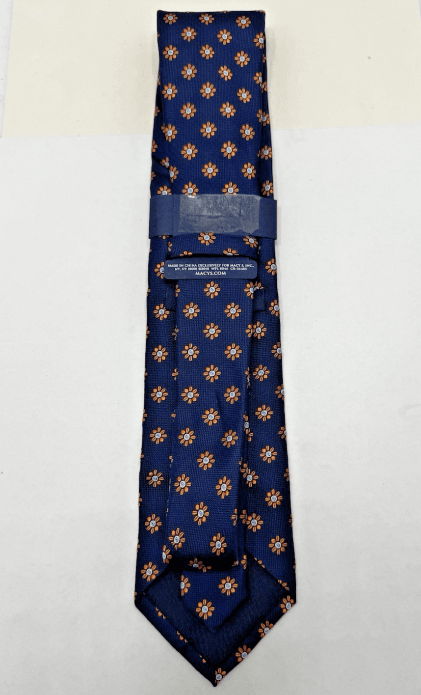 CLUB ROOM ESTATE NECKWARE Navy Blue Prospect Neat Flower Neck Tie NEW - Thumbnail 3