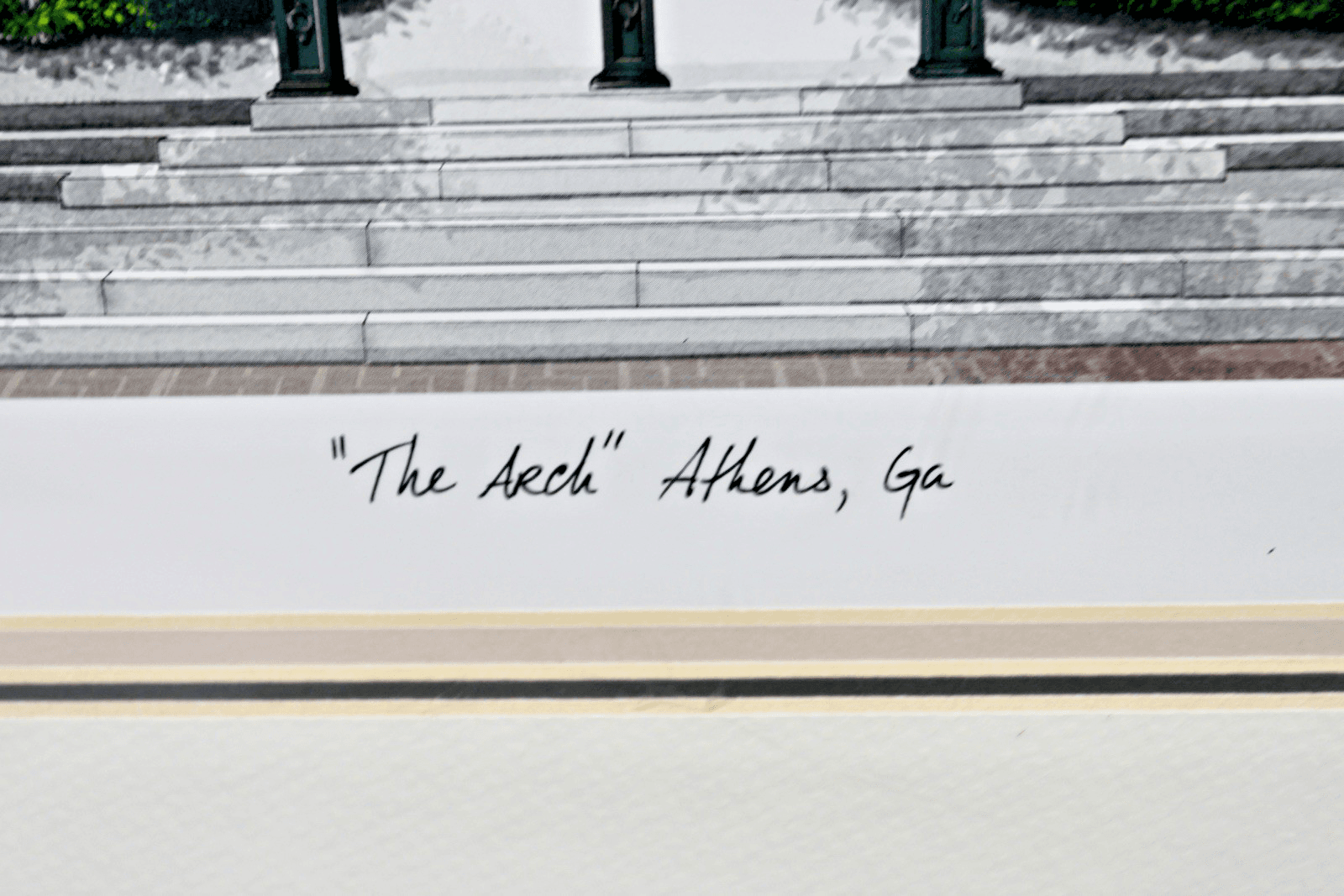 "The Arch" Athens, GA 1st Ed. #1156/2499, 20" x 16" Double Mat & Wood Framed COA - Thumbnail 4