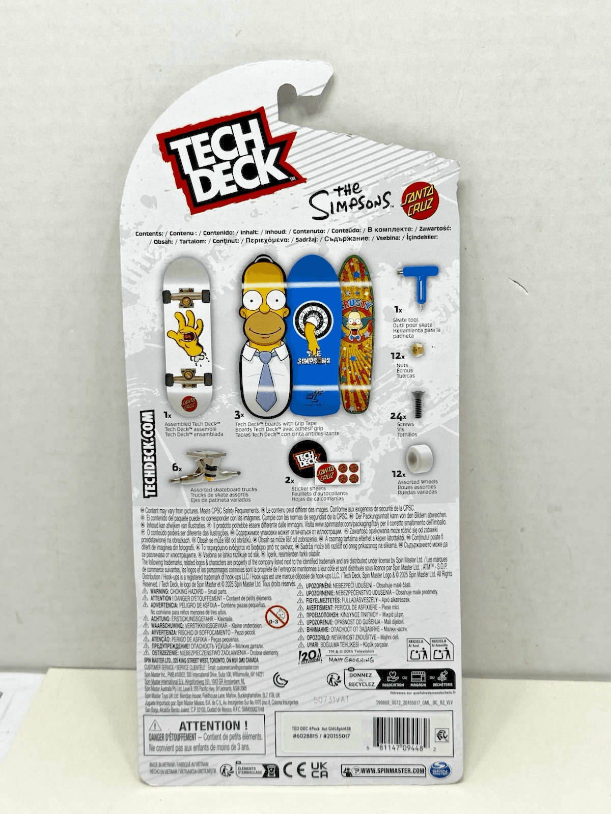 Tech Deck - The Simpsons Set – Santa Cruz Collab – Rare Sealed Pack HTF - Thumbnail 2