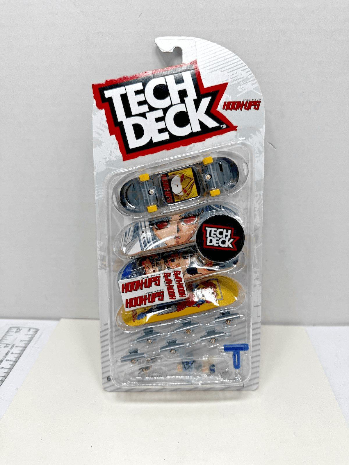 Tech Deck 4 Pack Hook-Ups Skateboards Fingerboards Anime Girl Robot Set New Rare - Image 1