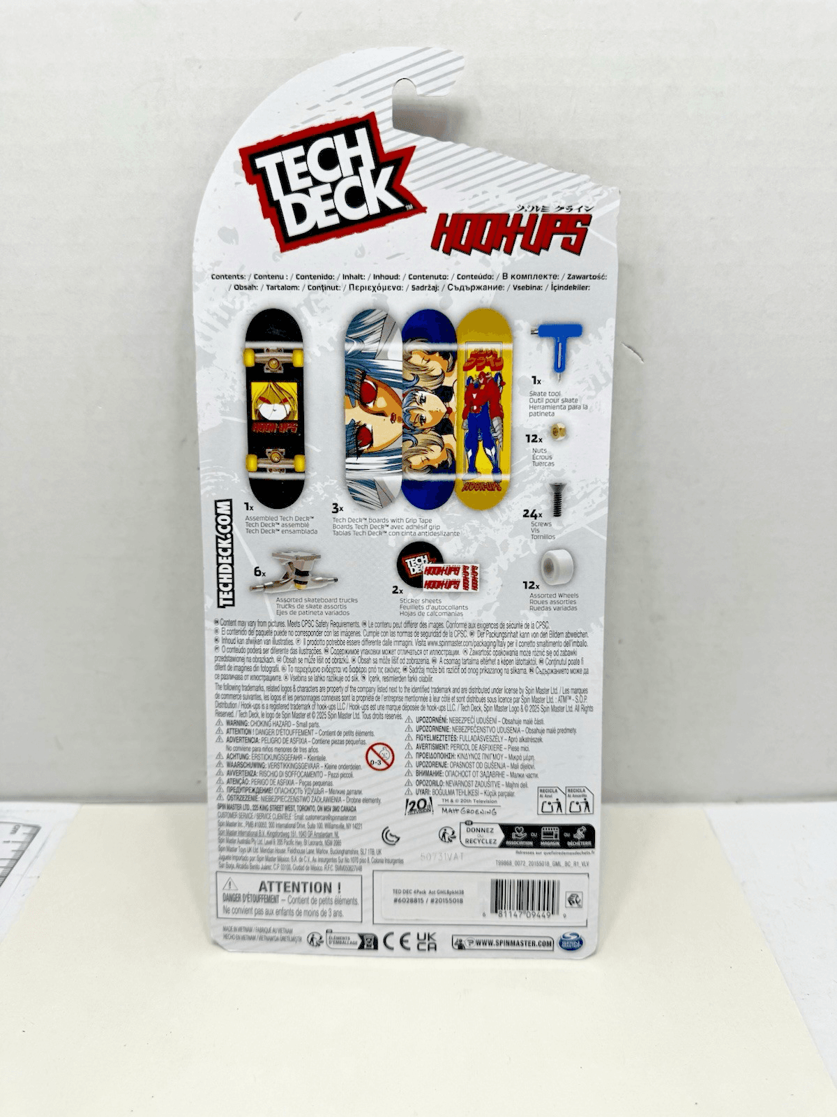 Tech Deck 4 Pack Hook-Ups Skateboards Fingerboards Anime Girl Robot Set New Rare - Thumbnail 2