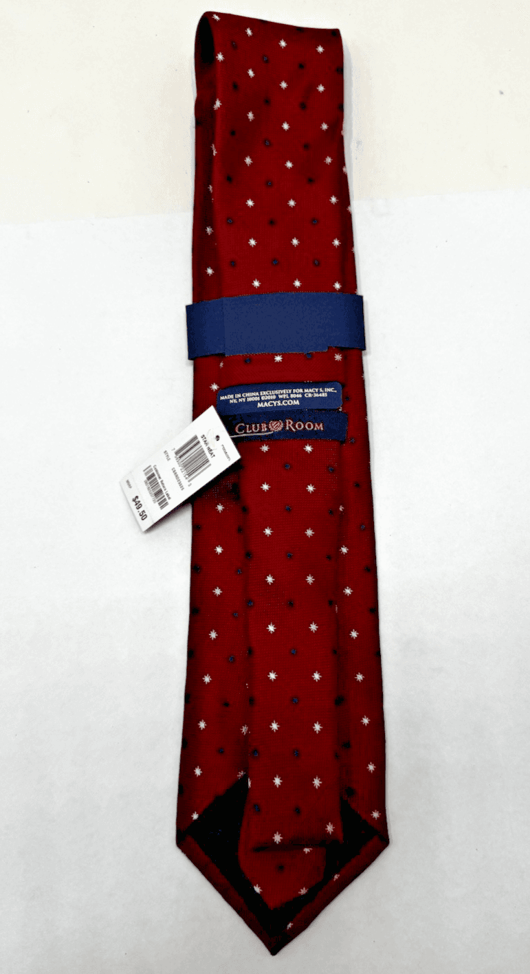 CLUB ROOM ESTATE NECKWARE RED-BLUE STARS Neck Tie NEW - Thumbnail 3