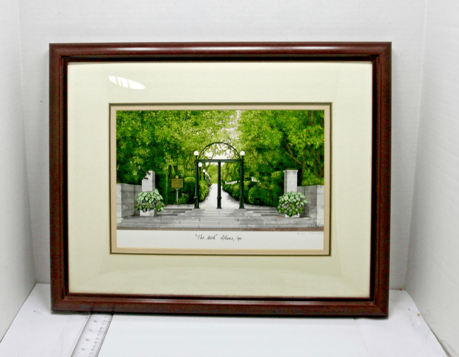 "The Arch" Athens, GA 1st Ed. #1156/2499, 20" x 16" Double Mat & Wood Framed COA - Image 1