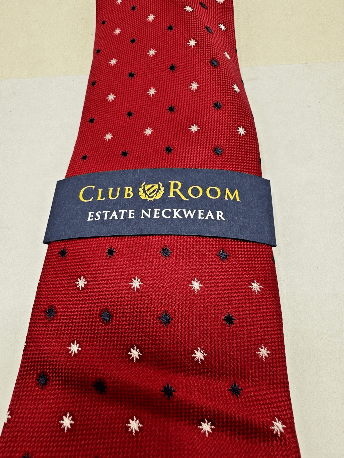 CLUB ROOM ESTATE NECKWARE RED-BLUE STARS Neck Tie NEW - Image 1