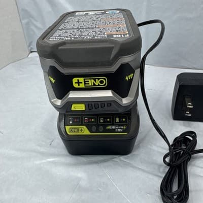 RYOBI ONE+ 18V CHARGER WITH BATTERY 18V - 4Ah Never Used - Thumbnail 2