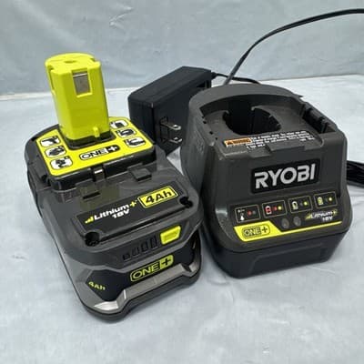 RYOBI ONE+ 18V CHARGER WITH BATTERY 18V - 4Ah Never Used - Thumbnail 4