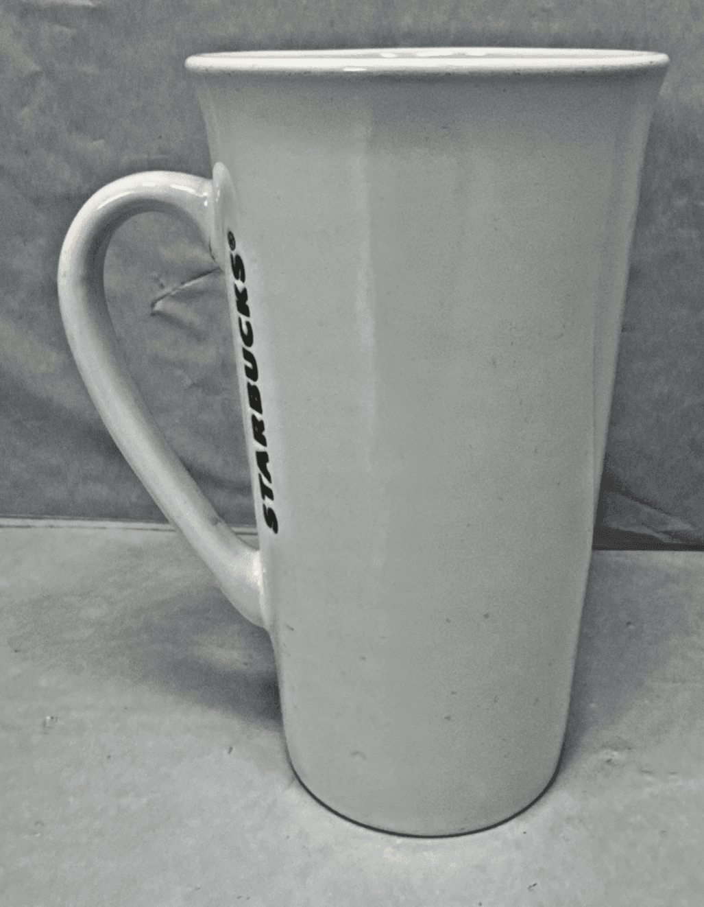 Starbucks Tall Coffee Mug 18 Fl Oz White Cup Black Mermaid Logo Design 2014 Used - Thumbnail 2