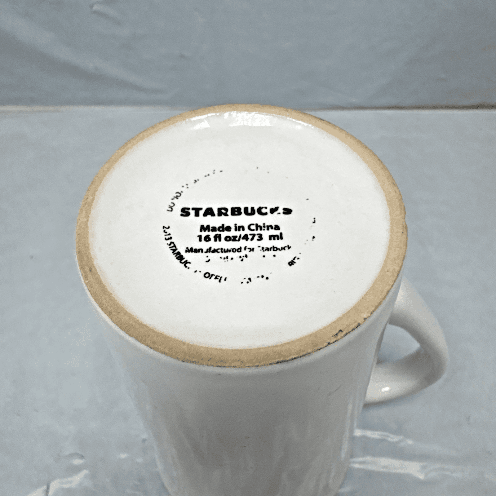 Starbucks Tall Coffee Mug 18 Fl Oz White Cup Black Mermaid Logo Design 2014 Used - Thumbnail 3