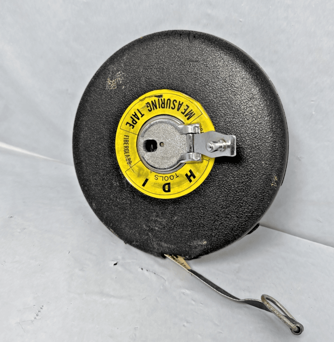 HDI Tools USA Fiberglass Tape Measure 100' Crank Rewind Yellow 3/8" Tape - Image 1