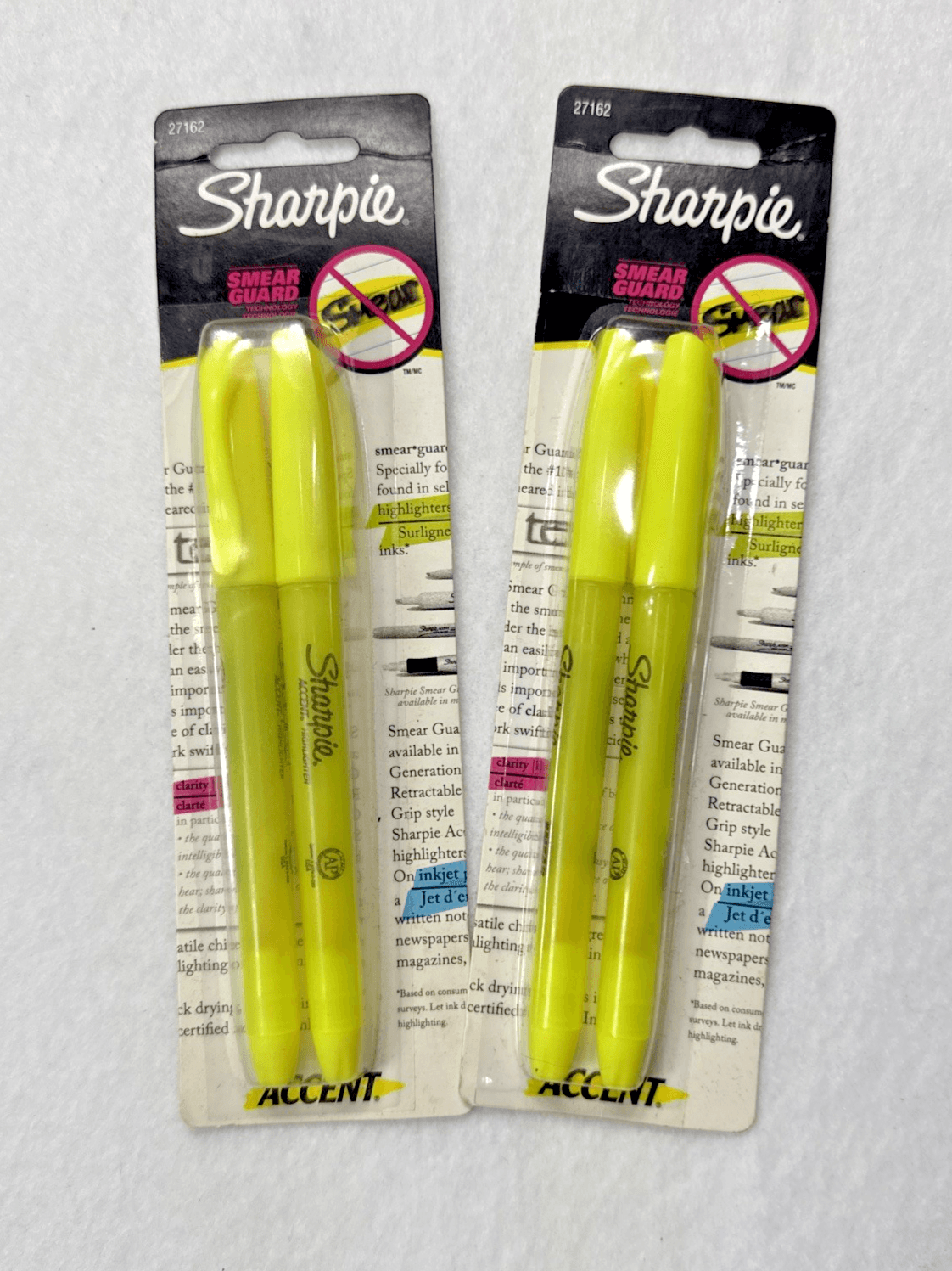 2 x Sharpie Accent Pocket-Style Highlighters Fluorescent Yellow Highlighters NEW - Image 1