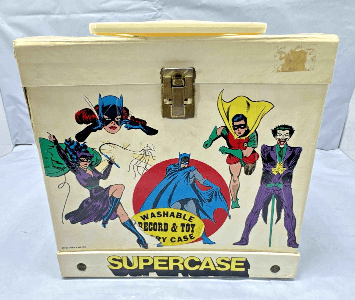 1975 DC Comics Supercase Vinyl Record Storage Box Batman Superman Joker Rare - Image 1