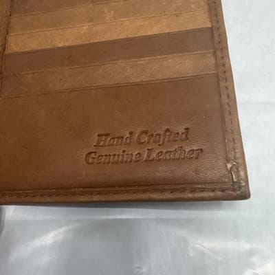 Leather Men's Trifold Wallet, Brown - FREE SHIPPING - Thumbnail 3