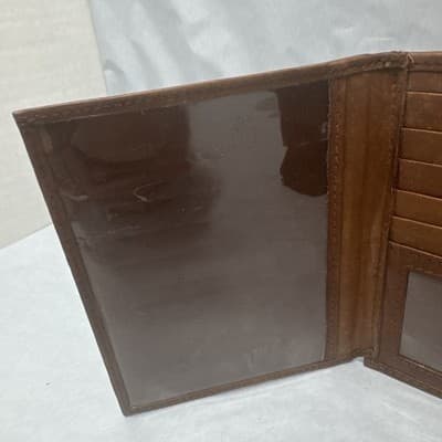 Leather Men's Trifold Wallet, Brown - FREE SHIPPING - Thumbnail 7