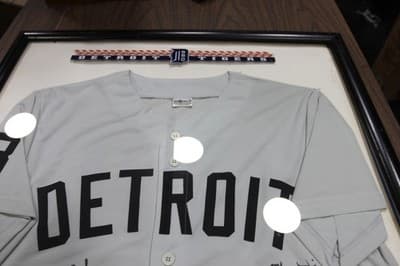Detroit Tigers autographed Gray Jersey Signed By 3 Legends Display Piece - Thumbnail 7