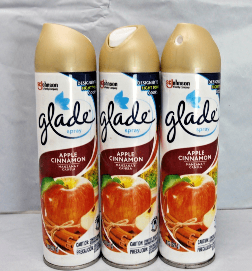 3 Cans: Glade Air Freshener Spray Apple Cinnamon 8oz. ea. Discontinued - Thumbnail 2