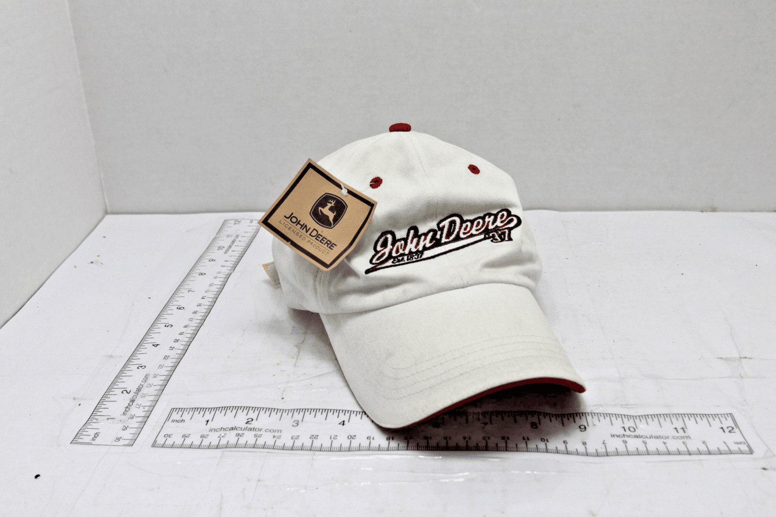 John Deere Vintage Snapback Hat Cap Trucker Tractor Green Brown Deer Logo - Image 1