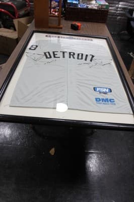 Detroit Tigers autographed Gray Jersey Signed By 3 Legends Display Piece - Thumbnail 3