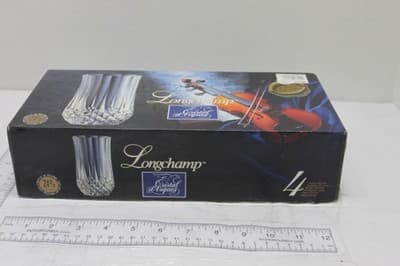 CRISTAL D'ARQUES 5.375" Iced Tea LONGCHAMP 11 Ounce Tumbler - UNUSED Set Of 4 - Thumbnail 4