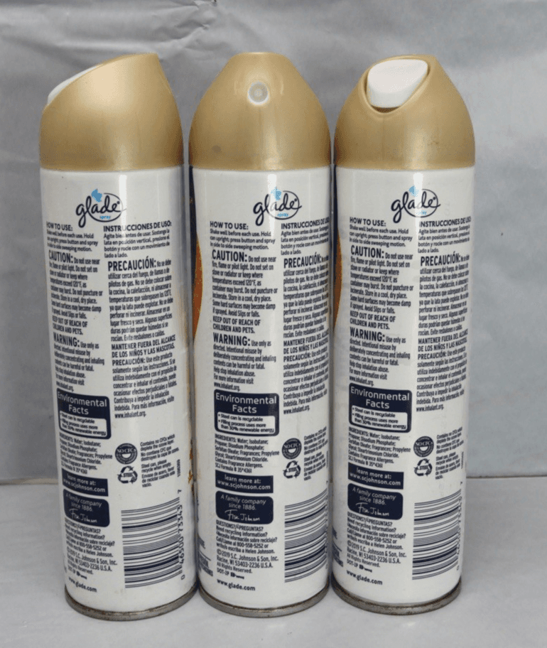 3 Cans: Glade Air Freshener Spray Apple Cinnamon 8oz. ea. Discontinued - Thumbnail 4