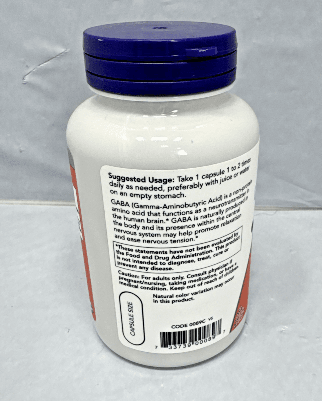 Now Foods GABA 750 mg 200 Count Exp 09/2029 - Thumbnail 2