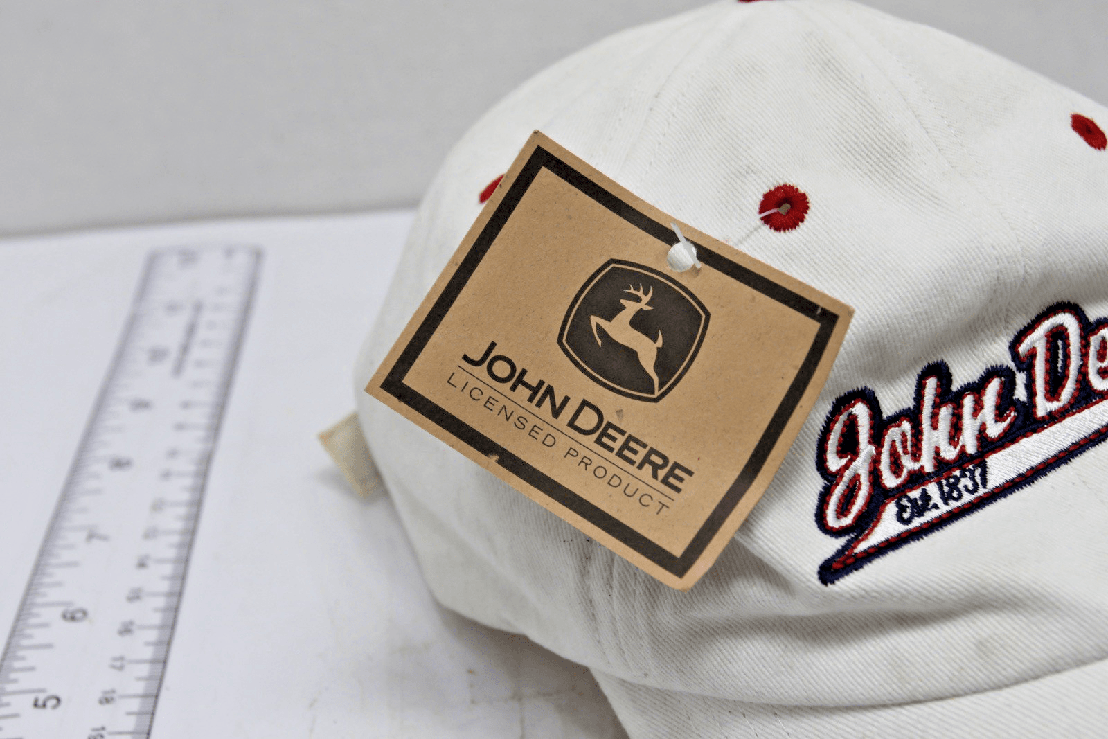 John Deere Vintage Snapback Hat Cap Trucker Tractor Green Brown Deer Logo - Thumbnail 2