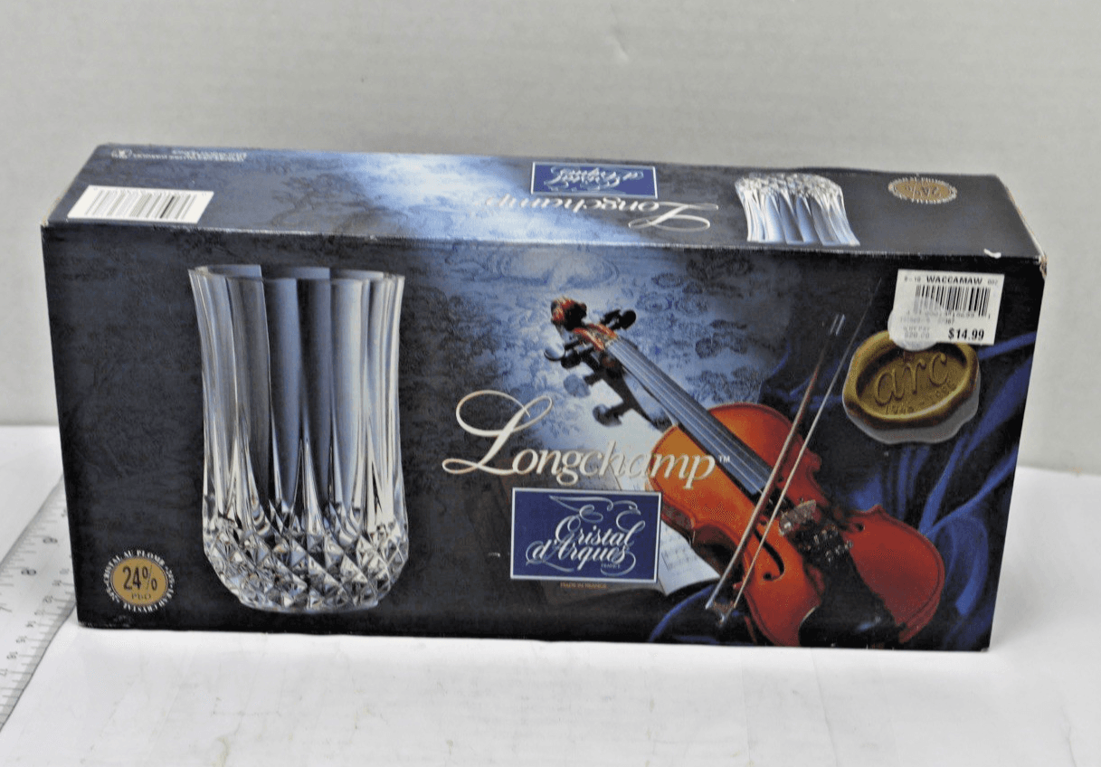 CRISTAL D'ARQUES 5.375" Iced Tea LONGCHAMP 11 Ounce Tumbler - UNUSED Set Of 4 - Image 1