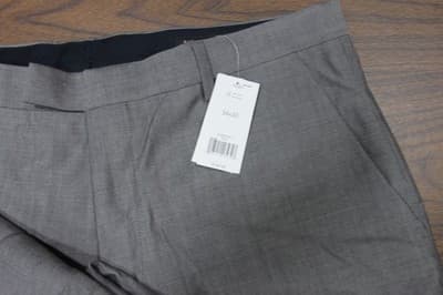 Banana Republic Classic Fit Pants Gray Sz 34x30 Flat Front Mens 100% Wool NWT - Thumbnail 3