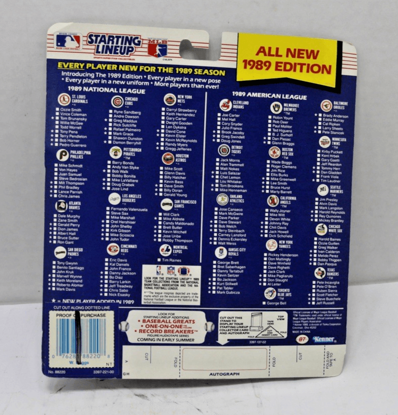 1988 Kenner Starting Lineup Wade Boggs In Packaging - Thumbnail 2