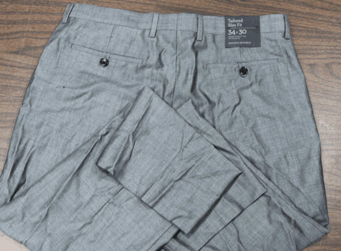 Banana Republic Classic Fit Pants Gray Sz 34x30 Flat Front Mens 100% Wool NWT - Thumbnail 7
