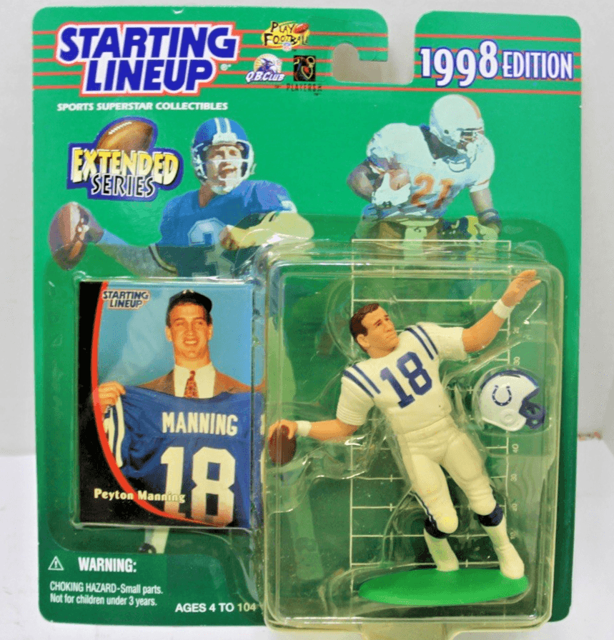1998 Peyton Manning Indianapolis Colts Rookie #18 Starting Lineup HOF - Image 1
